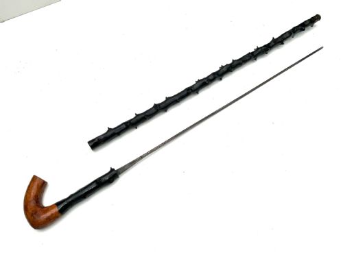 IRISH BLACKTHORN WALKING STICK SWORD STICK HAMMER HEAD GRIP - ADDITIONAL PHOTO 14