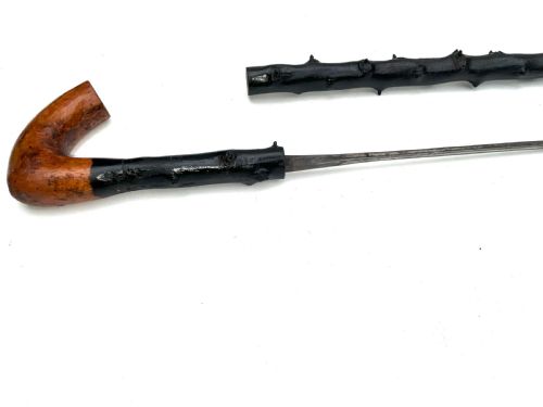 IRISH BLACKTHORN WALKING STICK SWORD STICK HAMMER HEAD GRIP - ADDITIONAL PHOTO 15