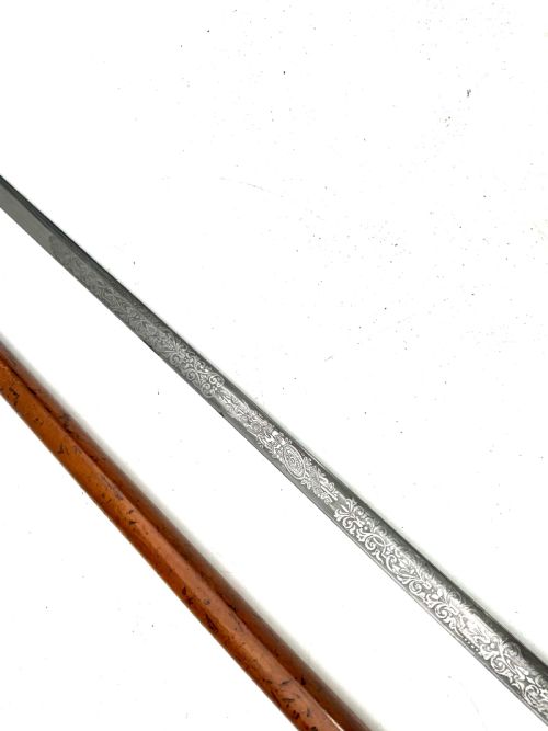 IMPERIAL GERMANY MILITARY OFFICERS WALKING STICK SWORD STICK - ADDITIONAL PHOTO 16