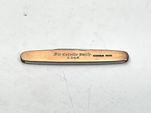 Sir Colville Smith Gold Pocket Knife. Masonic  5368