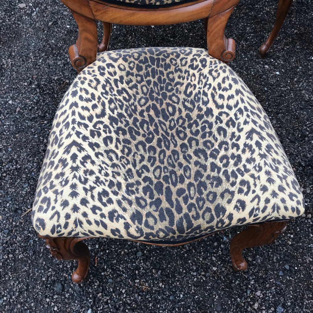 Stunning quality set of six solid walnut dining chairs View V