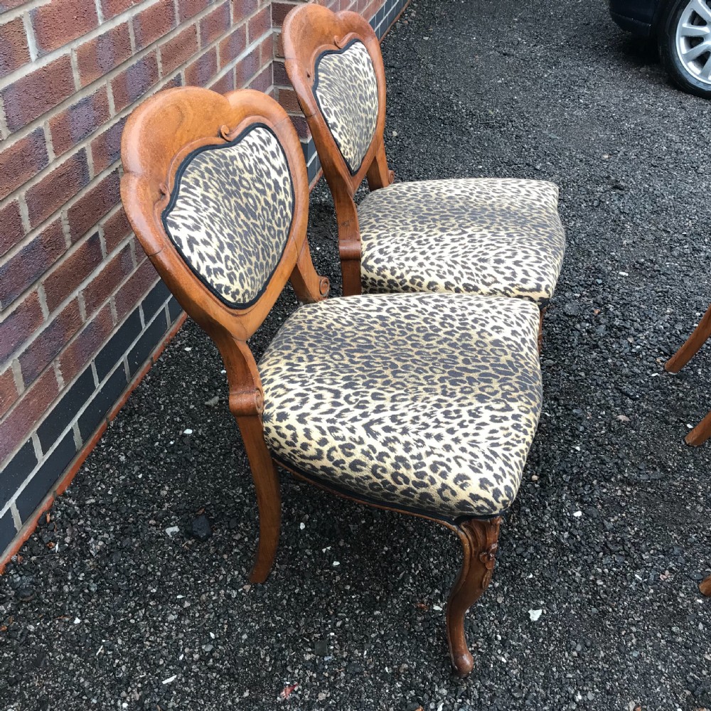 Stunning quality set of six solid walnut dining chairs View VIII