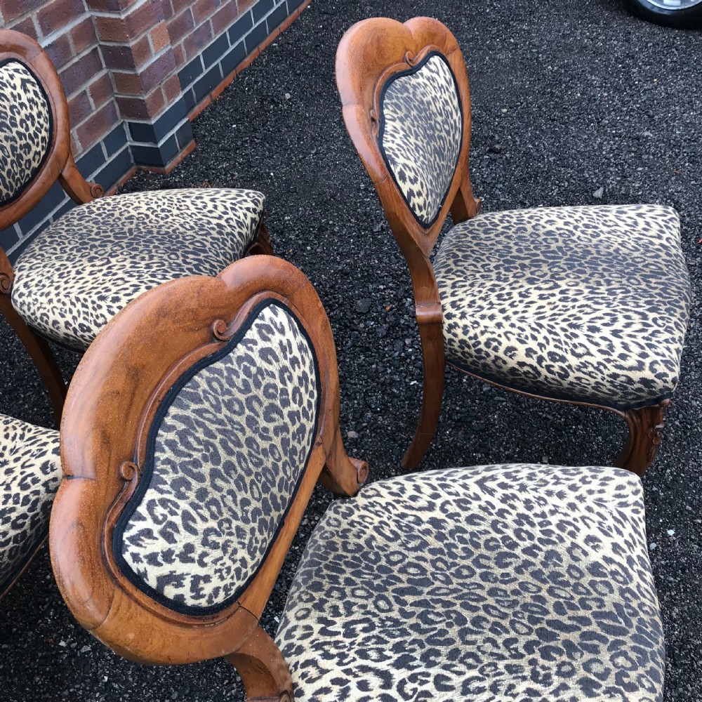 Stunning quality set of six solid walnut dining chairs View XV
