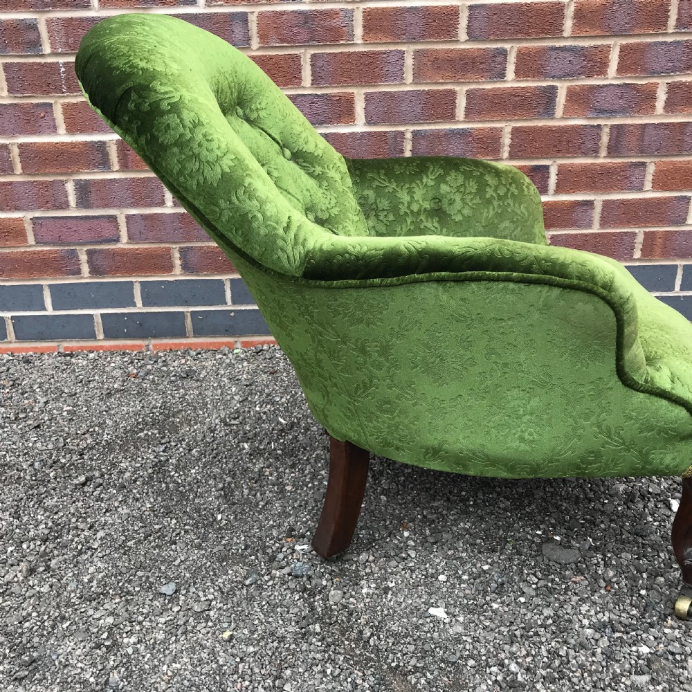 Small rosewood framed cabriole legged Victorian armchair View X