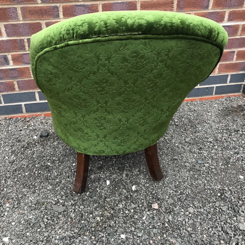 Small rosewood framed cabriole legged Victorian armchair View XI