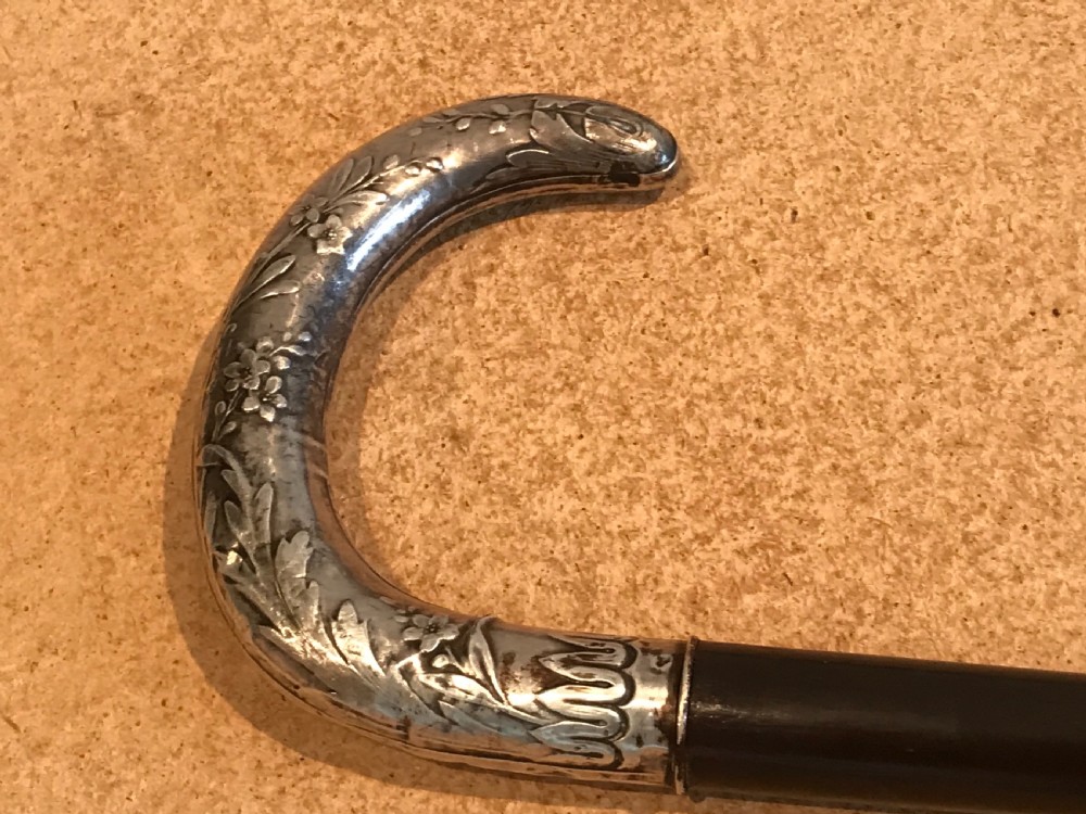 French silver handle gentleman’s walking stick sword stick  View IX