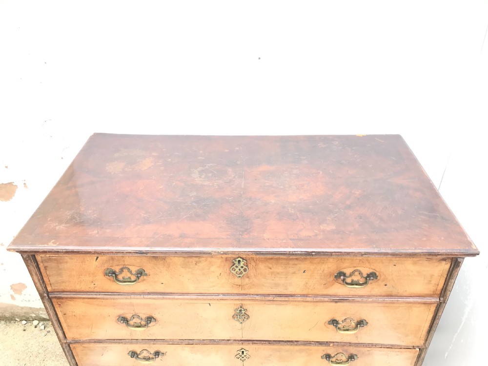 18th century walnut veneer on pine secretaire chest  View II
