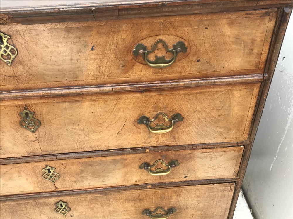 18th century walnut veneer on pine secretaire chest  View III