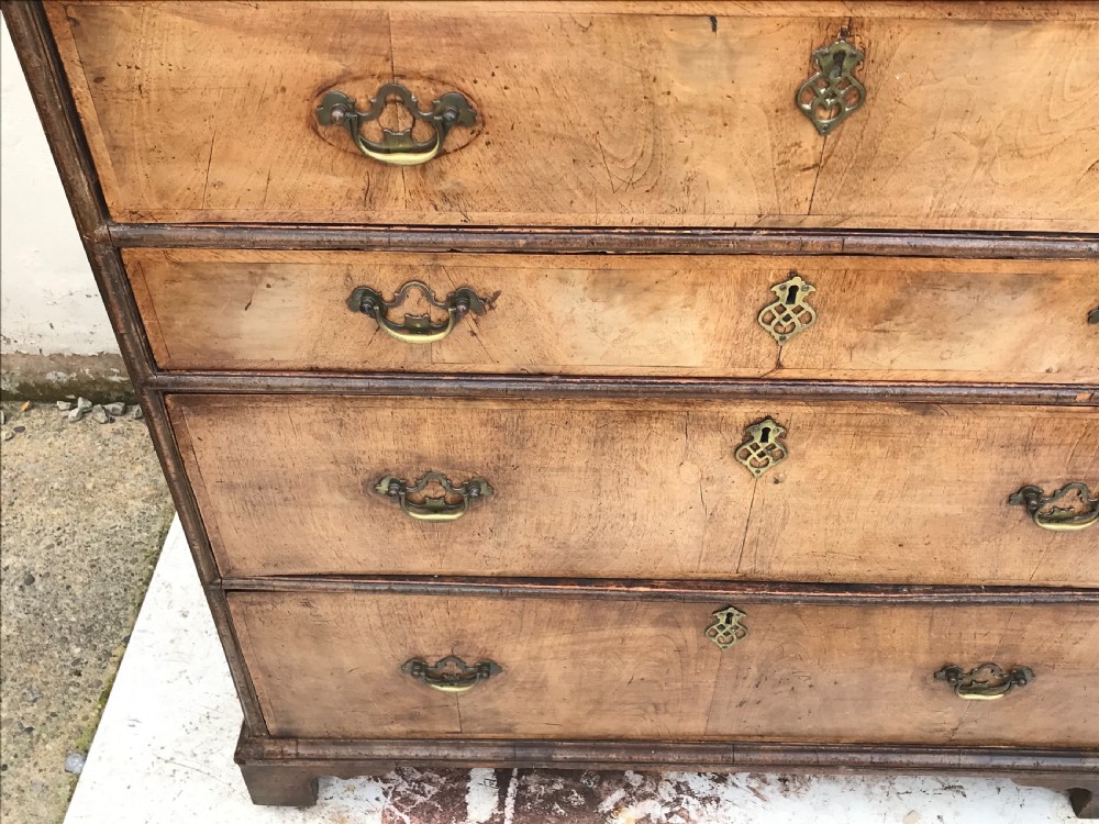 18th century walnut veneer on pine secretaire chest  View IV
