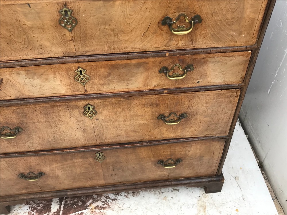 18th century walnut veneer on pine secretaire chest  View V
