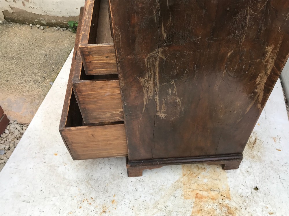 18th century walnut veneer on pine secretaire chest  View X