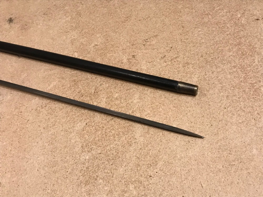 Gentleman’s walking stick sword stick with silver mount and horn crook handle View X