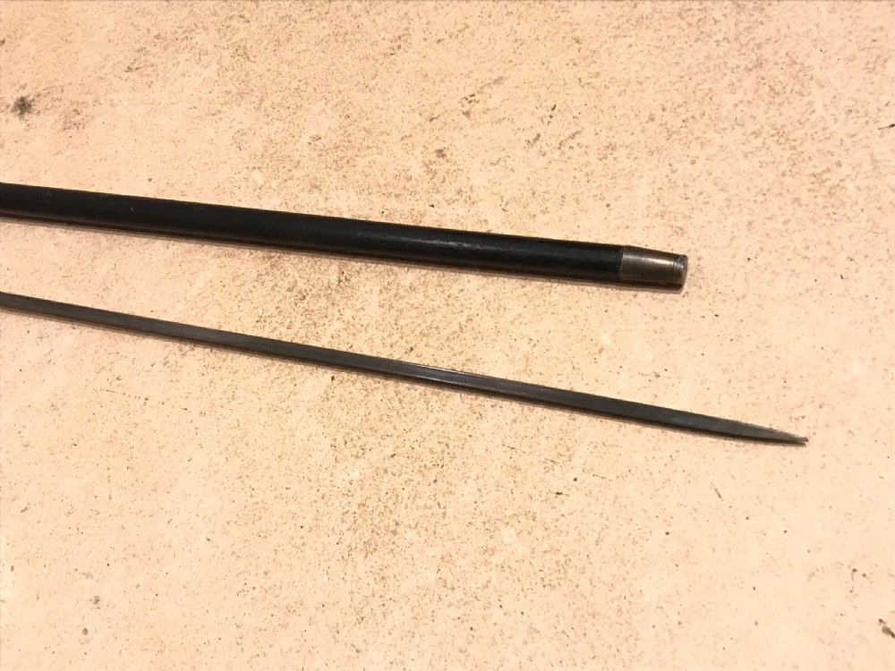 Gentleman’s walking stick sword stick with silver mount and horn crook handle View XIII