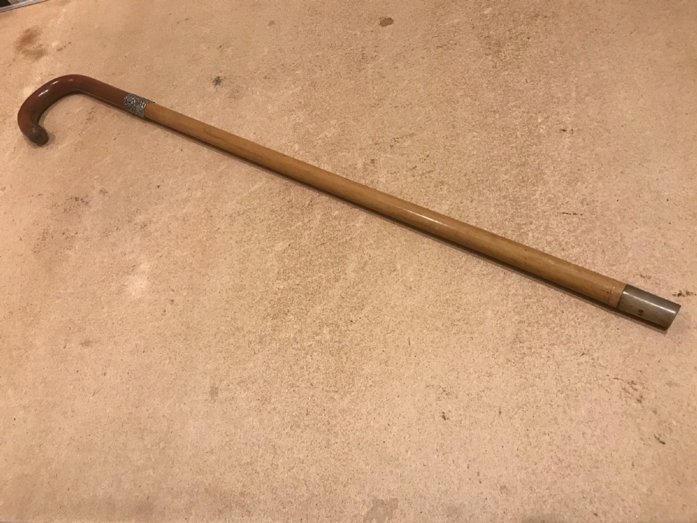 Gentleman’s walking stick sword stick with silver mount 