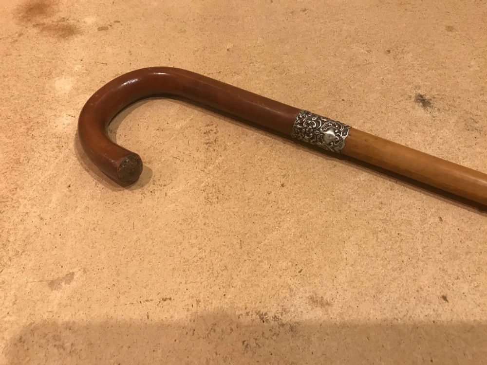 Gentleman’s walking stick sword stick with silver mount  View II