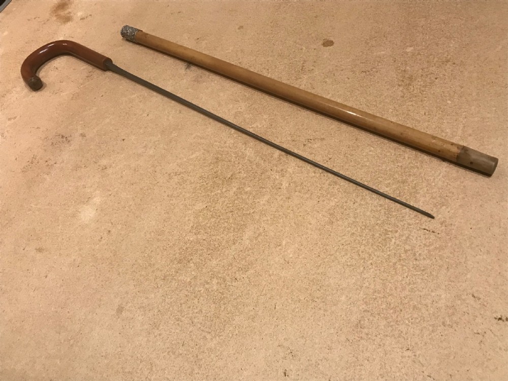 Gentleman’s walking stick sword stick with silver mount  View IX
