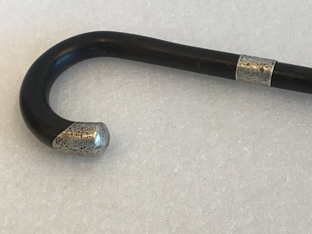 Gentleman’s walking stick sword stick with silver mounts  View II