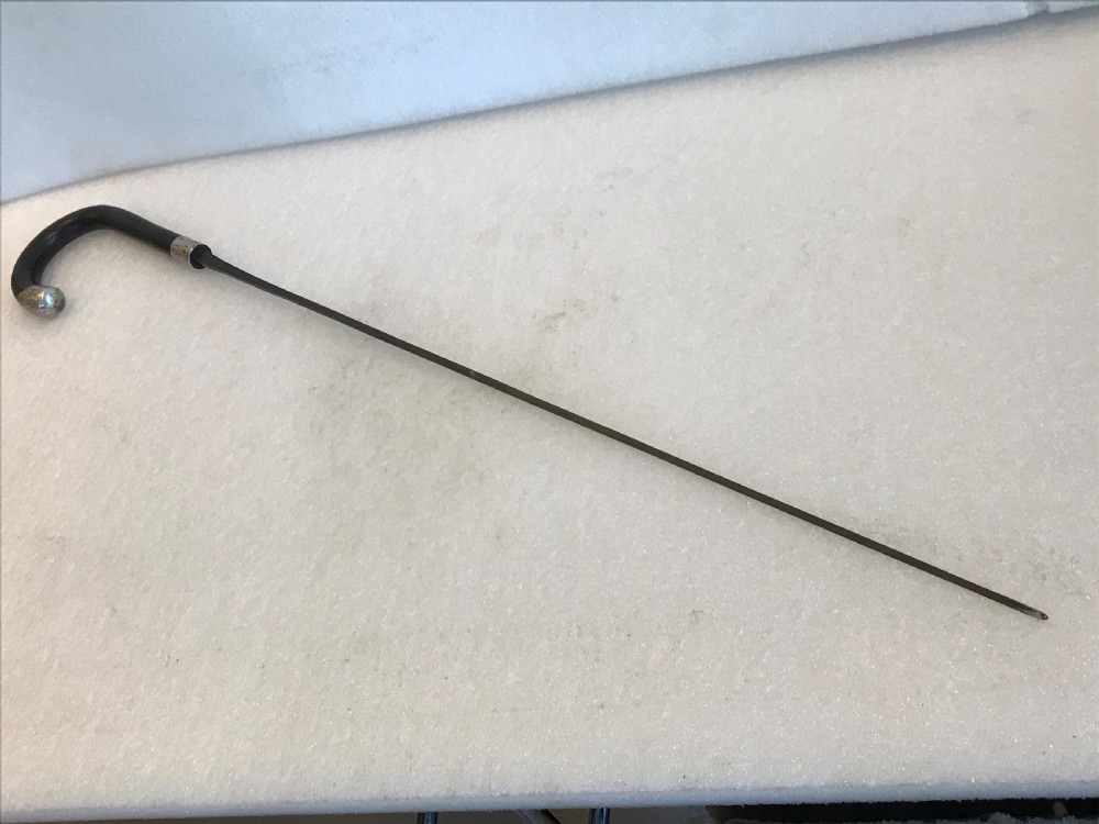 Gentleman’s walking stick sword stick with silver mounts  View XIV