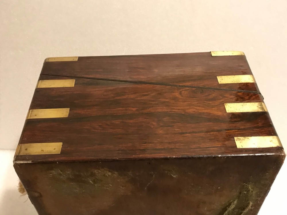 Superb writing box, brass bound rosewood and with working key  View VII