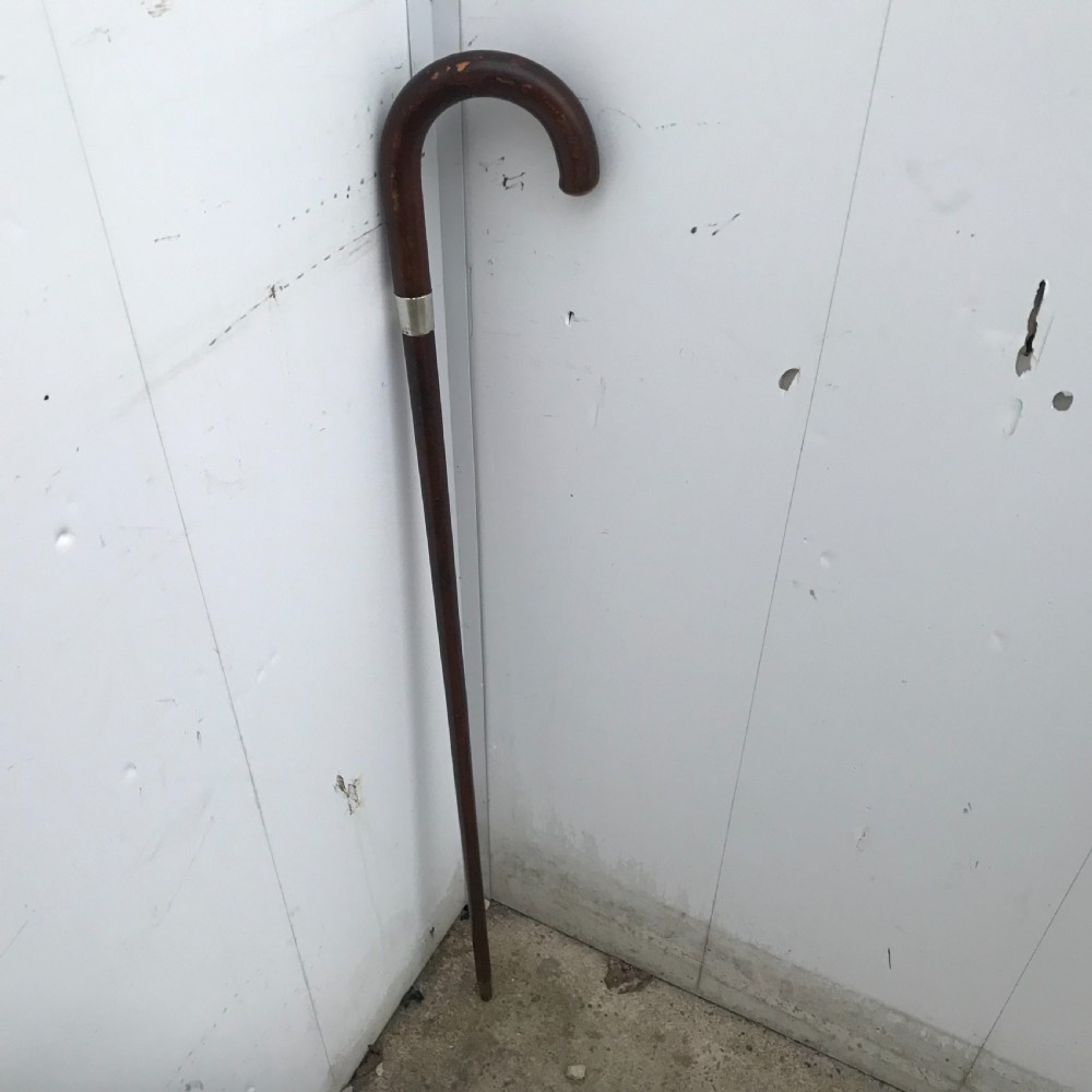 Gentleman’s walking stick sword stick with silver collar 