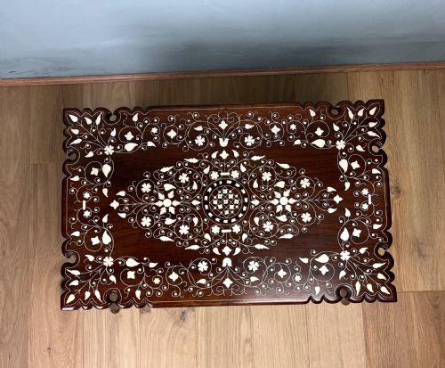 INDIAN BONE INLAID TABLE FROM HOSHIAPUR - ADDITIONAL PHOTO 4