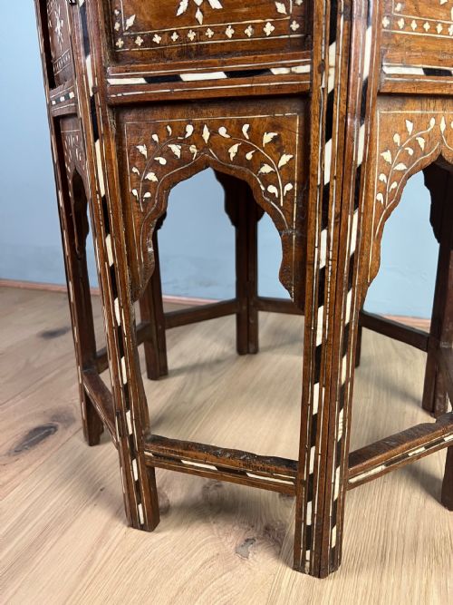 HEXAGONAL BONE INLAYED TABLE FROM HOSHIAPUR - ADDITIONAL PHOTO 1