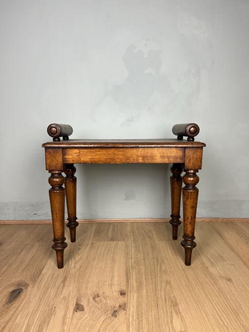 small 19th century oak hall benchstool - CATEGORY: ANTIQUE STOOLS - DATED 19TH CENTURY