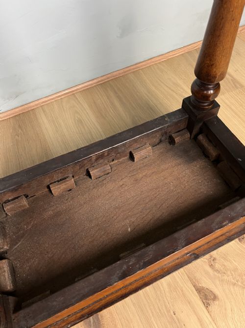 SMALL 19TH CENTURY OAK HALL BENCHSTOOL - ADDITIONAL PHOTO 7