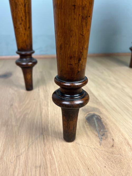 SMALL 19TH CENTURY OAK HALL BENCHSTOOL - ADDITIONAL PHOTO 6
