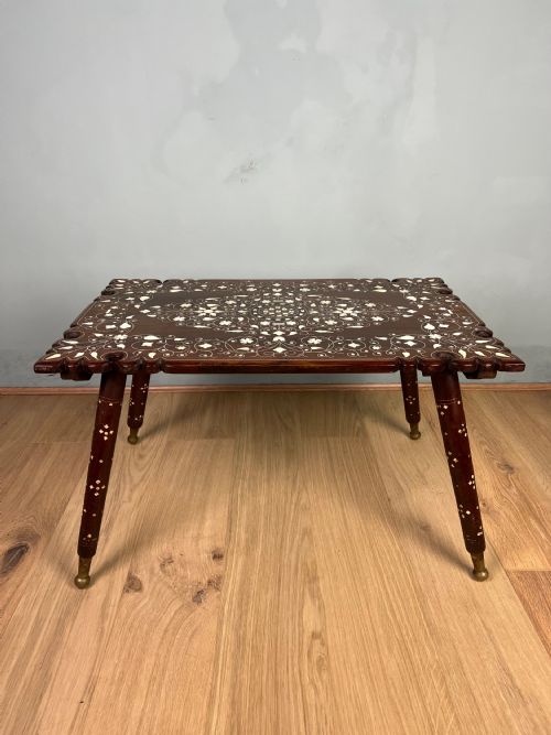 indian bone inlaid table from hoshiapur - CATEGORY: ANTIQUE TABLES - DATED 1900