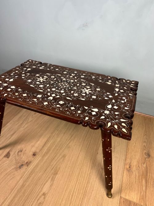 INDIAN BONE INLAID TABLE FROM HOSHIAPUR - ADDITIONAL PHOTO 2