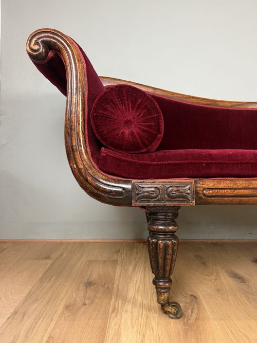 REGENCY SIMULATED ROSEWOOD CHAISELONGUE - ADDITIONAL PHOTO 2