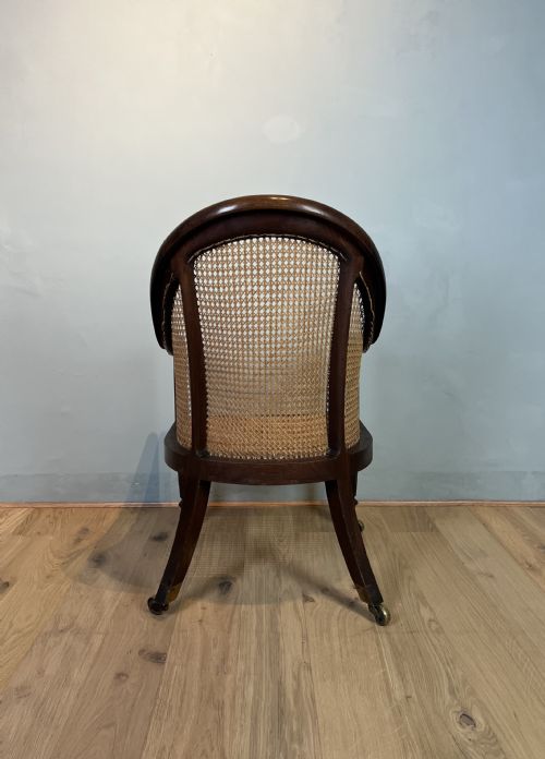 19TH CENTURY REGENCY MAHOGANY BERGERE ARMCHAIR - ADDITIONAL PHOTO 3