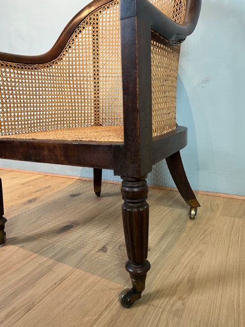 19TH CENTURY REGENCY MAHOGANY BERGERE ARMCHAIR - ADDITIONAL PHOTO 4