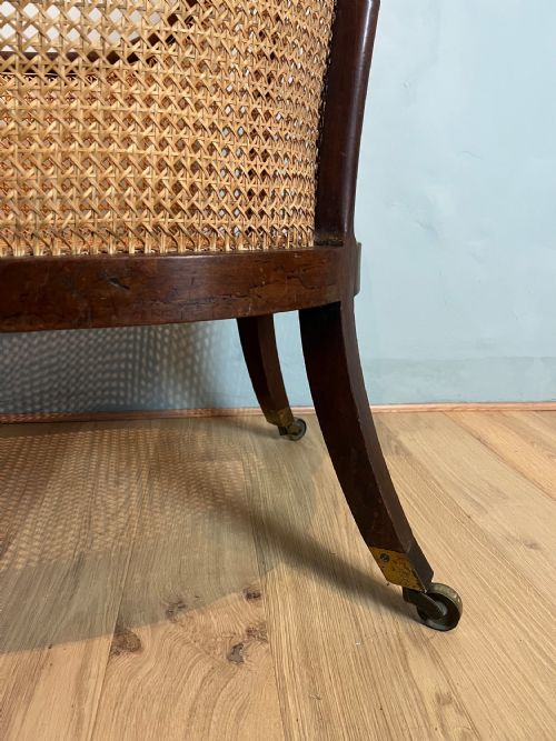 19TH CENTURY REGENCY MAHOGANY BERGERE ARMCHAIR - ADDITIONAL PHOTO 5