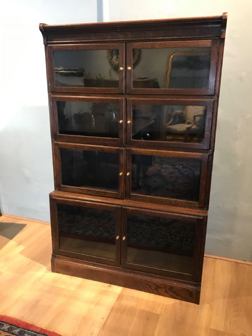 oak minty style glazed bookcase - CATEGORY: ANTIQUE BOOKCASES - DATED 1920