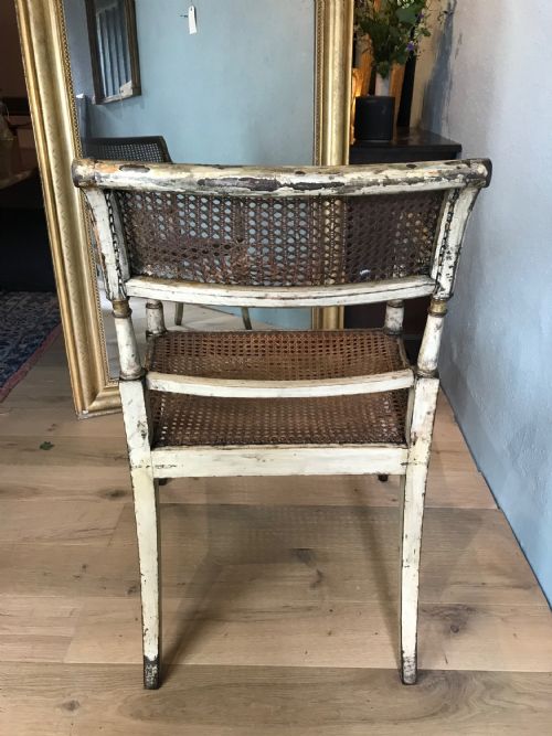 GILLOWS GEORGE 3RD PAINTED PARCEL GILT ARM CHAIR - ADDITIONAL PHOTO 8