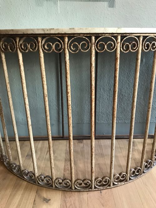 WROUGHT IRON MARBLE CONSOLE TABLE - ADDITIONAL PHOTO 1