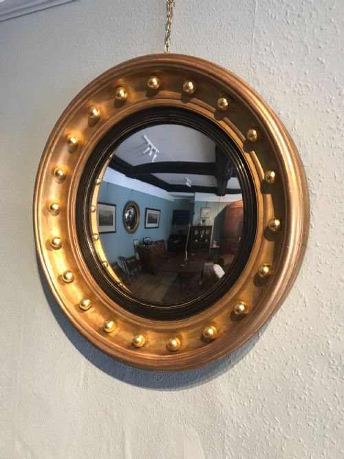 gilt convex mirror - CATEGORY: ANTIQUE MIRRORS - DATED 19TH CENTURY