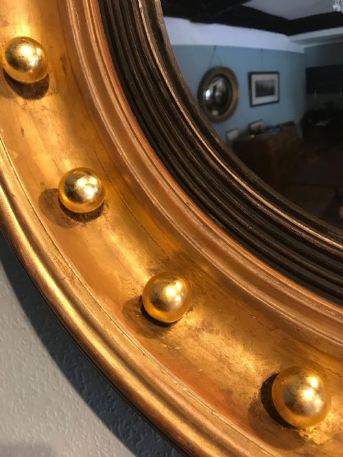 GILT CONVEX MIRROR - ADDITIONAL PHOTO 2