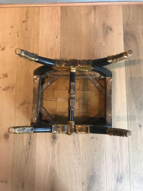 FRENCH PAINTED AND PARCEL GILT X FRAME STOOL - ADDITIONAL PHOTO 10