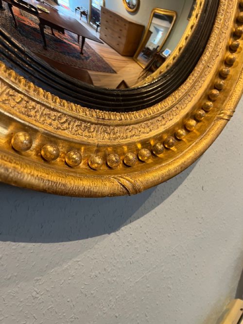 LARGE REGENCY GILT CONVEX MIRROR DIA 30 - ADDITIONAL PHOTO 1