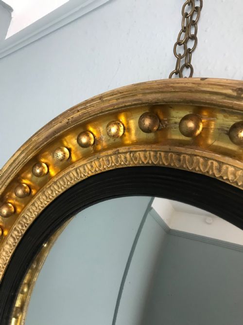 REGENCY GILT CONVEX MIRROR - ADDITIONAL PHOTO 4