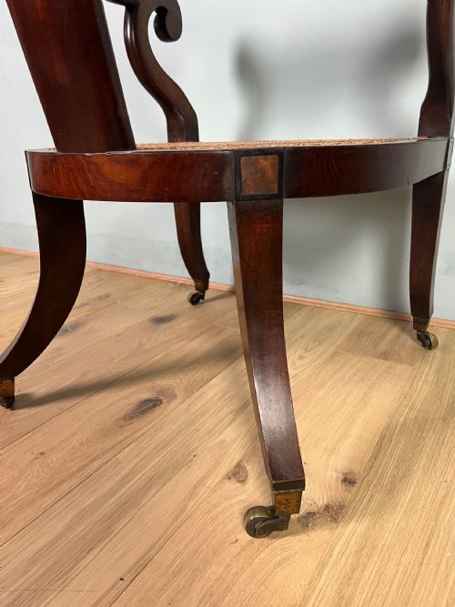 REGENCY MAHOGANY SPOONBACK BERGERE ARMCHAIR CIRCA 1820 - ADDITIONAL PHOTO 8