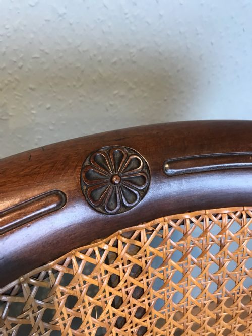 19TH CENTURY REGENCY MAHOGANY BERGERE CHAIR - ADDITIONAL PHOTO 5