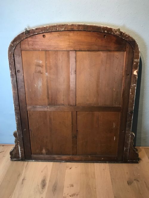 IMPRESSIVE GILT 19TH ENGLISH VICTORIAN ARCHTOP OVERMANTLE MIRROR - ADDITIONAL PHOTO 6