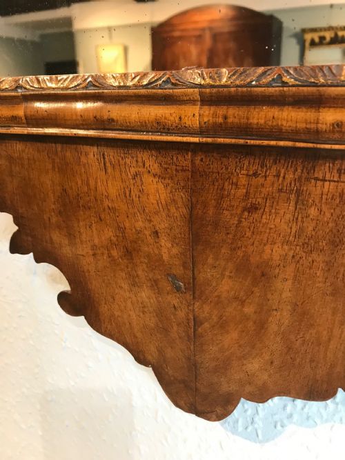 WALNUT QUEEN ANNE STYLE WALL MIRROR CIRCA 1920 - ADDITIONAL PHOTO 3