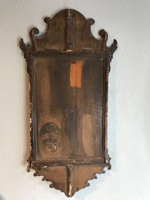 WALNUT QUEEN ANNE STYLE WALL MIRROR CIRCA 1920 - ADDITIONAL PHOTO 7