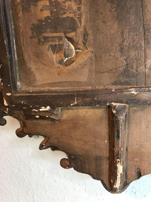 WALNUT QUEEN ANNE STYLE WALL MIRROR CIRCA 1920 - ADDITIONAL PHOTO 8