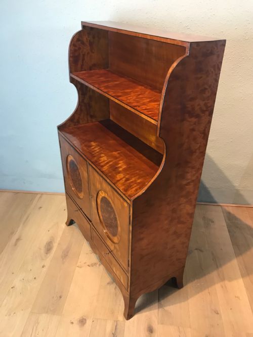EDWARDIAN SATINWOOD WATERFALL BOOKCASE - ADDITIONAL PHOTO 1